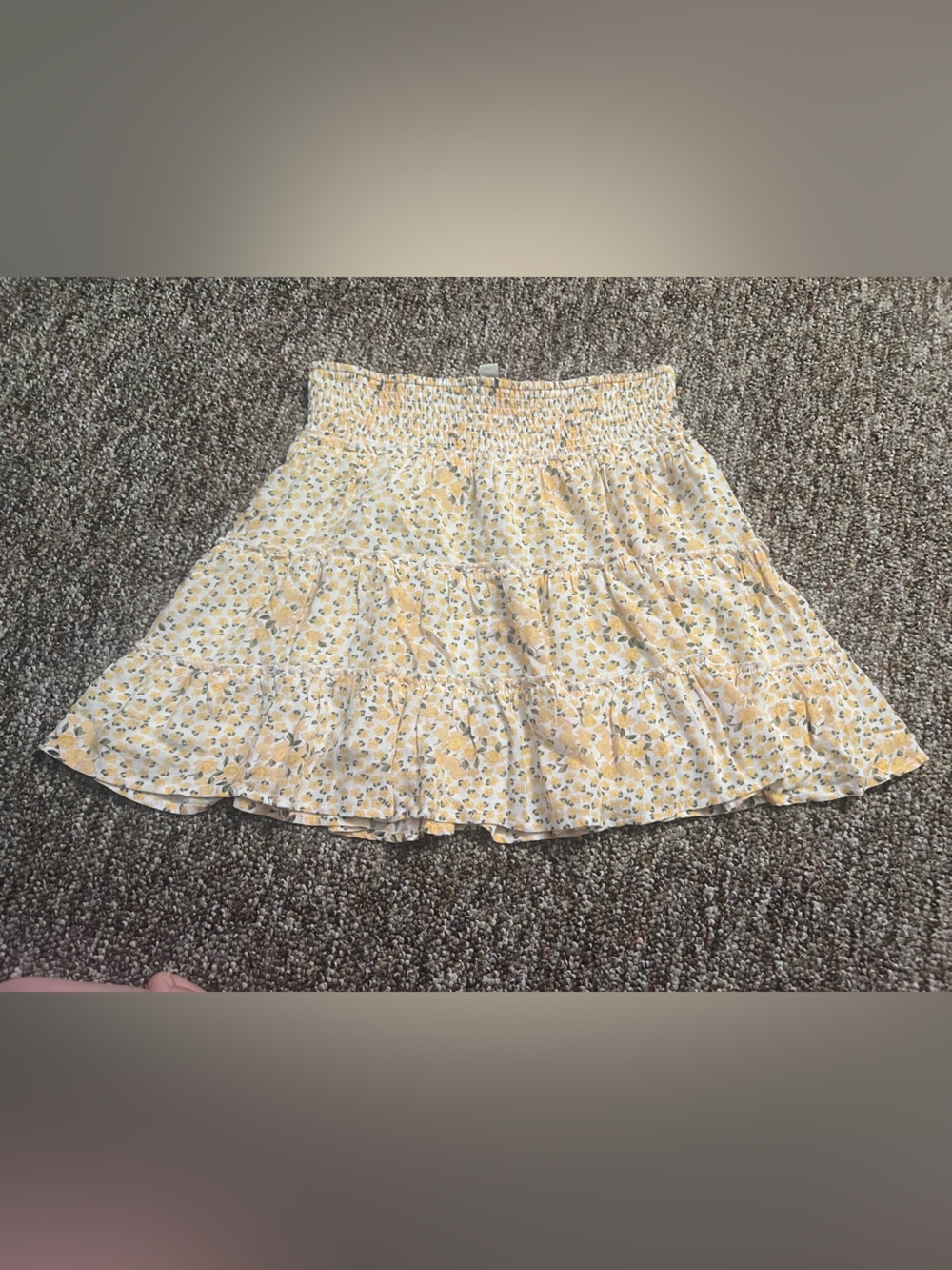 American Eagle Women’s Smocked Tiered Floral Ruffled Lined Mini Skirt Medium New